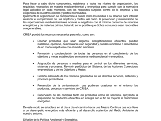 Crisa Environmental and Energy Policy Spanis