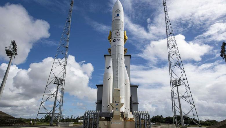 El cohete Ariane 6 desde la plataforma de lanzamiento